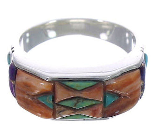 Authentic Southwest Oyster Shell Multicolor Ring Size 8-1/4 AX37263